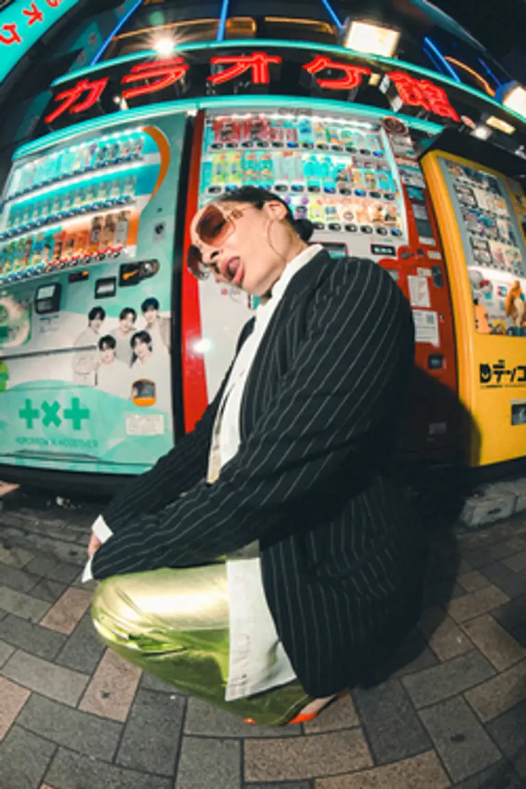 A 1990s disco-styled shoot in Tokyo